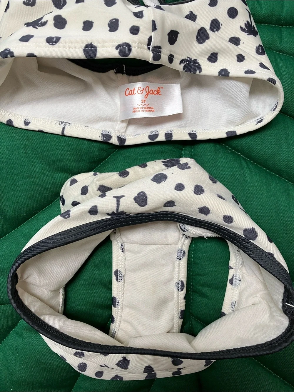 Cat and Jack two piece Hawaii palm tree black and white polka dot swimsuit. 3T